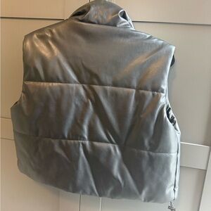 Leather crop vest